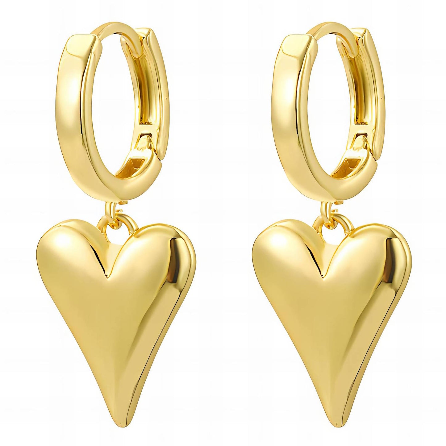 "Hearts" Earrings, 18K Gold Plated Steel