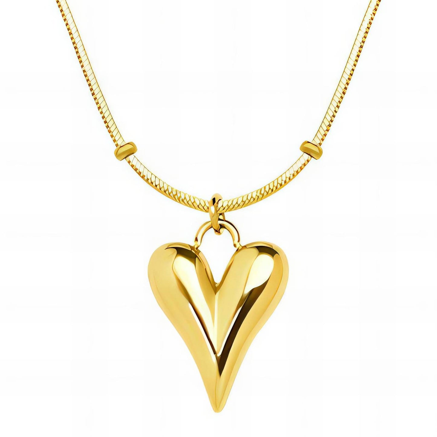 "Hearts" Necklace, 18K Gold Plated Steel