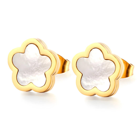 "Flowers" Earrings, 18K Gold Plated Steel