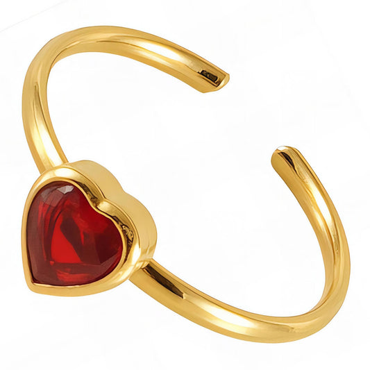 "Heart" Ring, 18K Gold Plated Steel