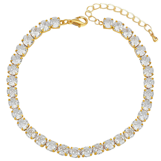 "Tennis" Bracelet, 18K Gold Plated Steel